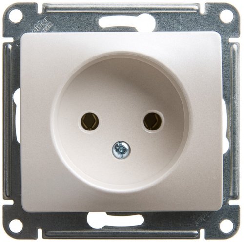 Розетка без заземления без рамки Systeme Electric Glossa 1-м. перламутр картинка